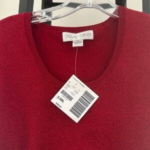 Casual Corner Vibrant Red Knit Top